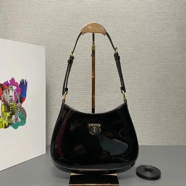 PRADA CHANELeo satin bag with appliqués-22x18.5x4.5CM 0126