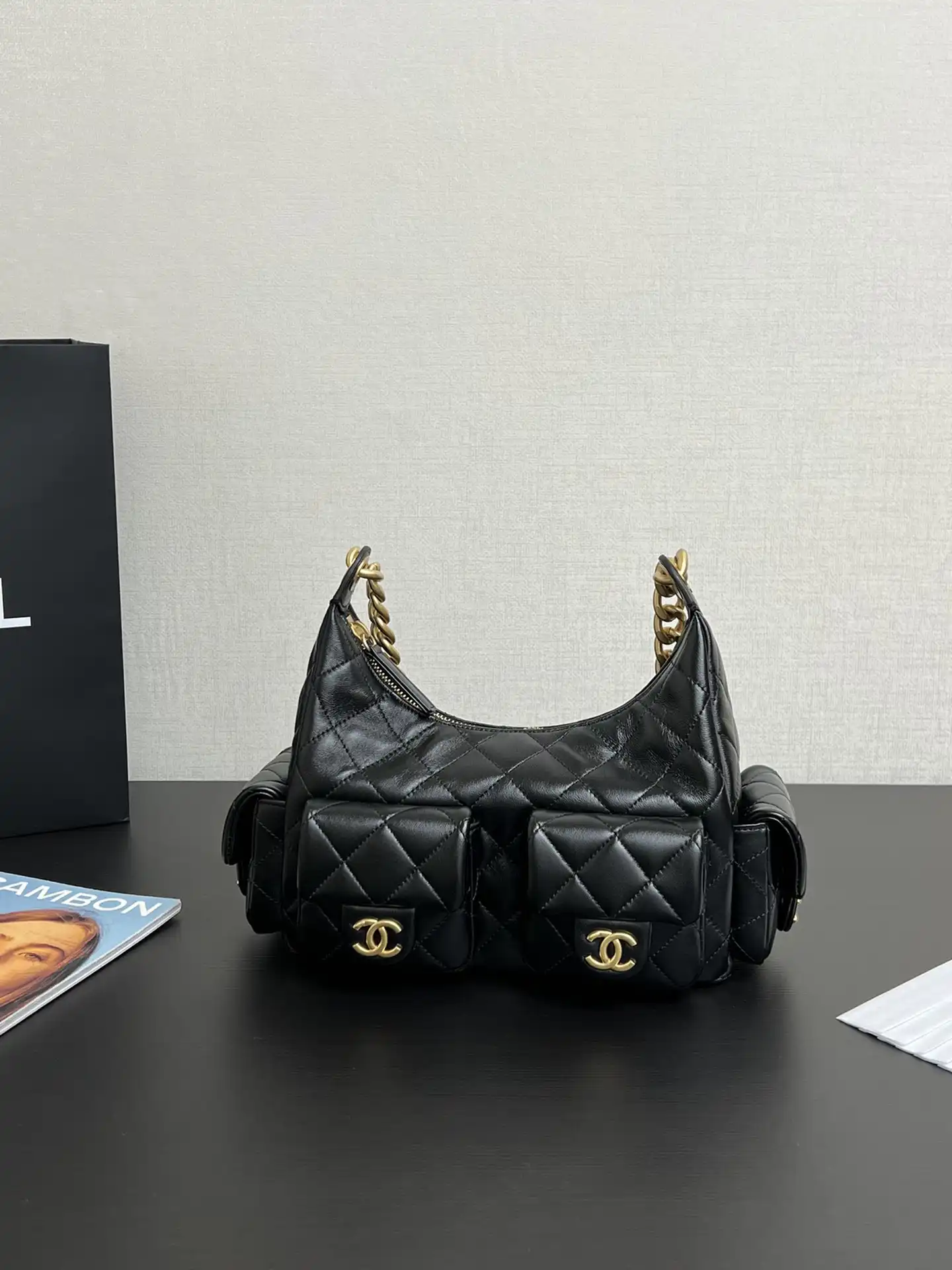 Official oldcobbler CHANEL small Hobo Bag 0128