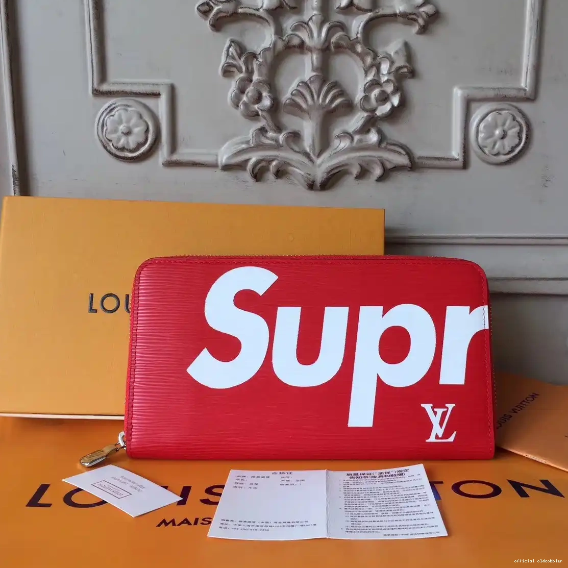 Official oldcobbler Vuitton supreme wallet Louis Zip 0226