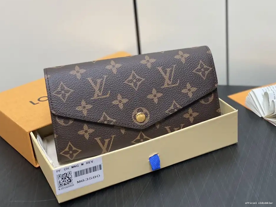 Official oldcobbler WALLET-19*10.5*2cm Louis Vuitton SARAH 0222