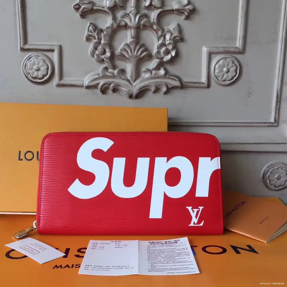 Official oldcobbler Vuitton supreme wallet Louis Zip 0226