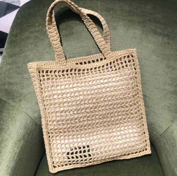 Official oldcobbler Prada Raffia tote bag 0205