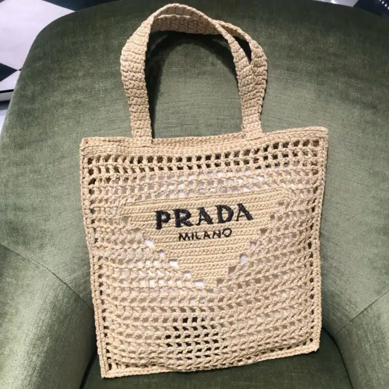 Official oldcobbler Prada Raffia tote bag 0205